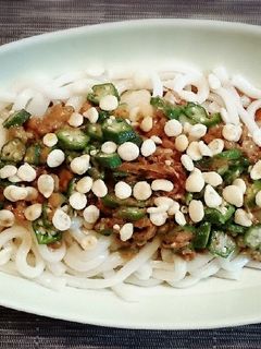 梅オクラ納豆ぶっかけうどん-レシピのメイン写真