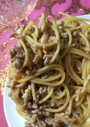 エノキの簡単ミートパスタ-レシピのメイン写真