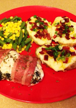 USA発!ムネ肉ほうれん草サンドベーコン-レシピのメイン写真