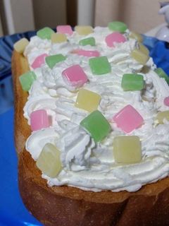 参考比較レシピ①ホイップ駄菓子トースト!-レシピのメイン写真