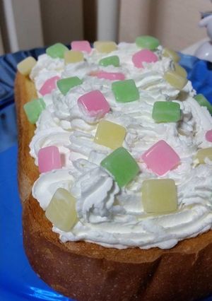 参考比較レシピ①ホイップ駄菓子トースト！-レシピのメイン写真