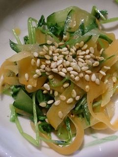 豆苗と人参ときゅうりのさっぱりレモン和え-レシピのメイン写真