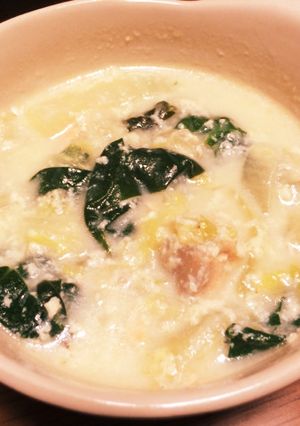 ぽかぽか♡鮭とほうれん草の豆乳スープ-レシピのメイン写真