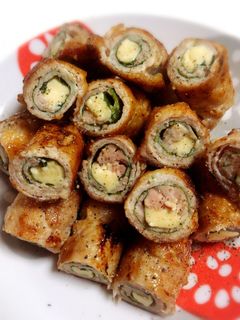お弁当に☆塩麹で豚肉の大葉チーズ巻き-レシピのメイン写真