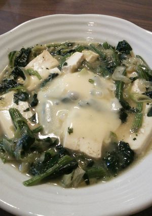 豆腐とほうれん草の豆乳鍋風-レシピのメイン写真