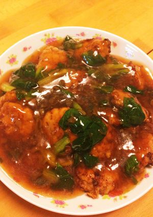 残ったタレで餡かけ肉団子！-レシピのメイン写真