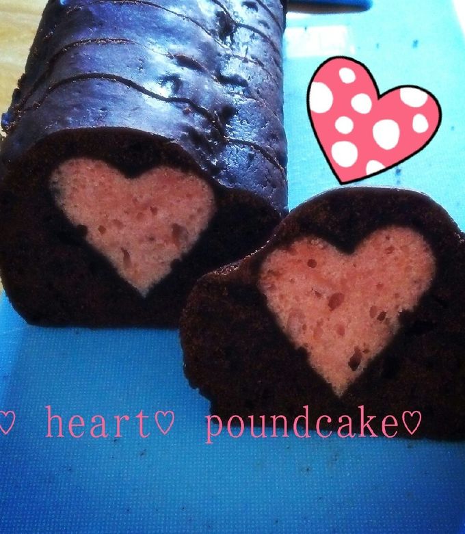 ハート♡パウンドケーキ～いちご&ココア～-レシピのメイン写真