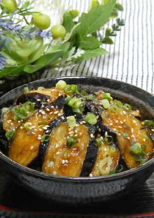 鰻を超えた？！ワンパン！なすのかば焼き（丼）🍆　-レシピのメイン写真