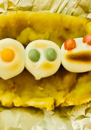 3つ子モンスター★焼き芋で★ハロウィン-レシピのメイン写真