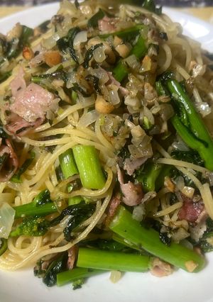 スパゲティ・菜の花のジェノベーゼ-レシピのメイン写真