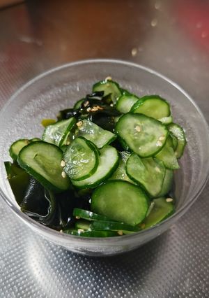 さっぱり♪生姜と白ごまのきゅうりわかめ酢の物-レシピのメイン写真