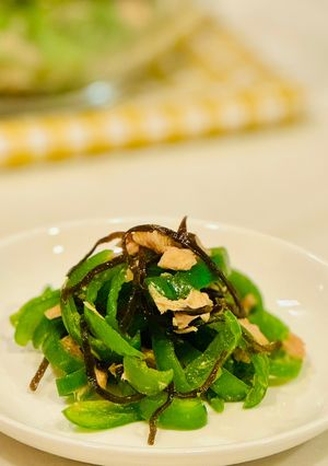 レンチン☆ピーマン・ツナ・塩昆布和え【常備菜】-レシピのメイン写真