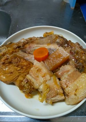 簡単豚肩スペアリブと豚バラ炊飯器煮込み-レシピのメイン写真