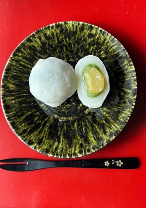 スピルリナで緑色きれい！抹茶餡の栗大福-レシピのメイン写真