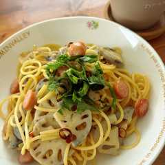 蓮根シャキシャキ和風パスタ-レシピのメイン写真