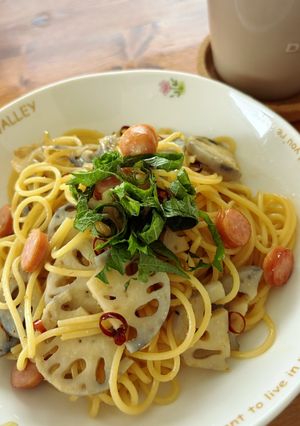 蓮根シャキシャキ和風パスタ-レシピのメイン写真