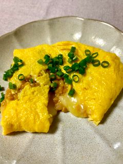 納豆チーズの玉子焼き-レシピのメイン写真