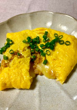 納豆チーズの玉子焼き-レシピのメイン写真