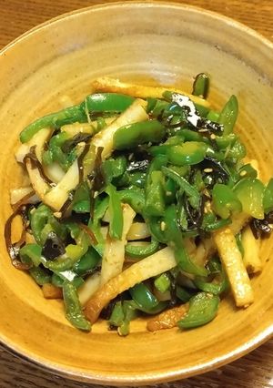 味つけ簡単！ちくわとピーマンの塩昆布炒め-レシピのメイン写真