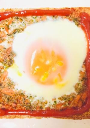 シャケフレーク・たまご🥚オープンパン🍞-レシピのメイン写真