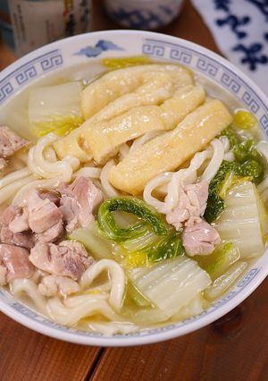 鶏と白菜の旨だし塩ちゃんこうどん最高🥰🍜-レシピのメイン写真