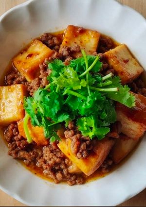 レンジdeピリ辛キムチ肉豆腐-レシピのメイン写真
