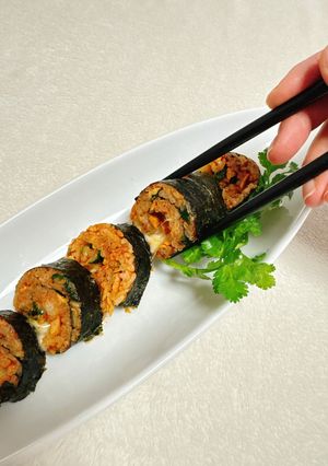 簡単お手軽！チーズ&カレー風味キンパ-レシピのメイン写真