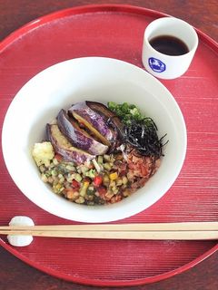 山形だしと揚げなすのぶっかけうどん-レシピのメイン写真