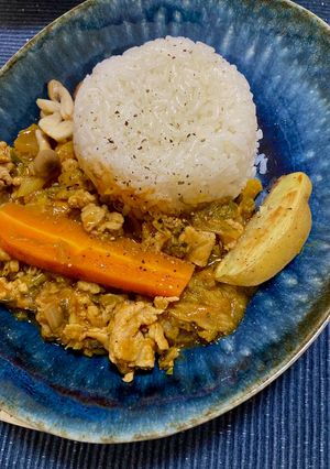 刻みセロリ葉と豚肉のちょいスパイスカレー-レシピのメイン写真