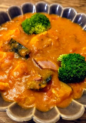 簡単！鶏むね肉とカボチャのトマト煮！-レシピのメイン写真