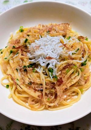 簡単昼食・夕飯!シラスおかか和風パスタ-レシピのメイン写真