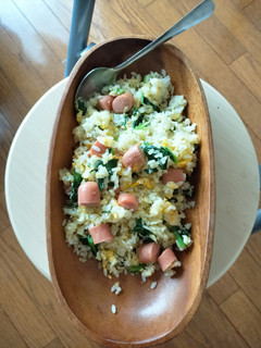 小松菜とウインナーの大盛り卵炒飯-レシピのメイン写真