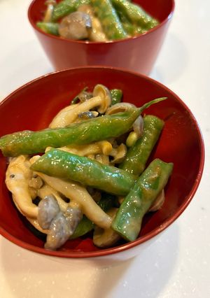 いんげんとしめじのクリーミー胡麻和え-レシピのメイン写真