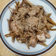 醤油麹鶏むね肉とごぼうのきんぴら風