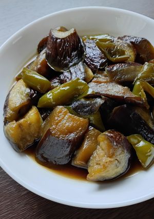 すき焼のたれでなすびとピーマンの煮物-レシピのメイン写真