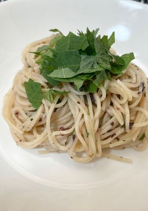大葉と梅の簡単和風冷製パスタ-レシピのメイン写真