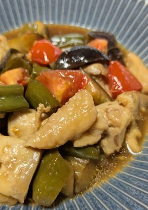 夏にさっぱり♪鶏肉と夏野菜の甘酢炒め-レシピのメイン写真