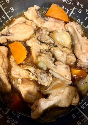 人参と手羽元の甘辛煮　-レシピのメイン写真