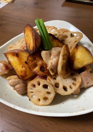 鶏肉とさつまいもの塩麹炒め-レシピのメイン写真