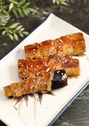 簡単！茄子の肉巻き　甘味噌焼き-レシピのメイン写真