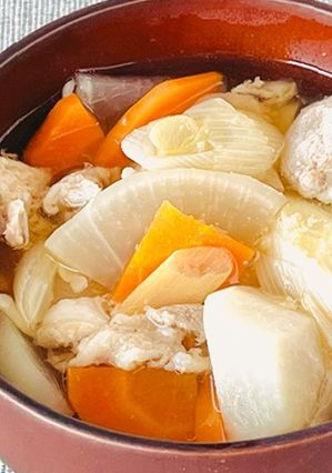 防災レシピ🍲湯煎で作る 根菜の豚汁-レシピのメイン写真