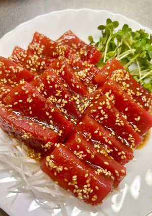 マグロ赤身の中華漬け。-レシピのメイン写真