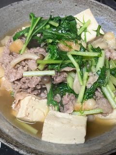 水菜と牛肉のすき焼き風サッと煮-レシピのメイン写真