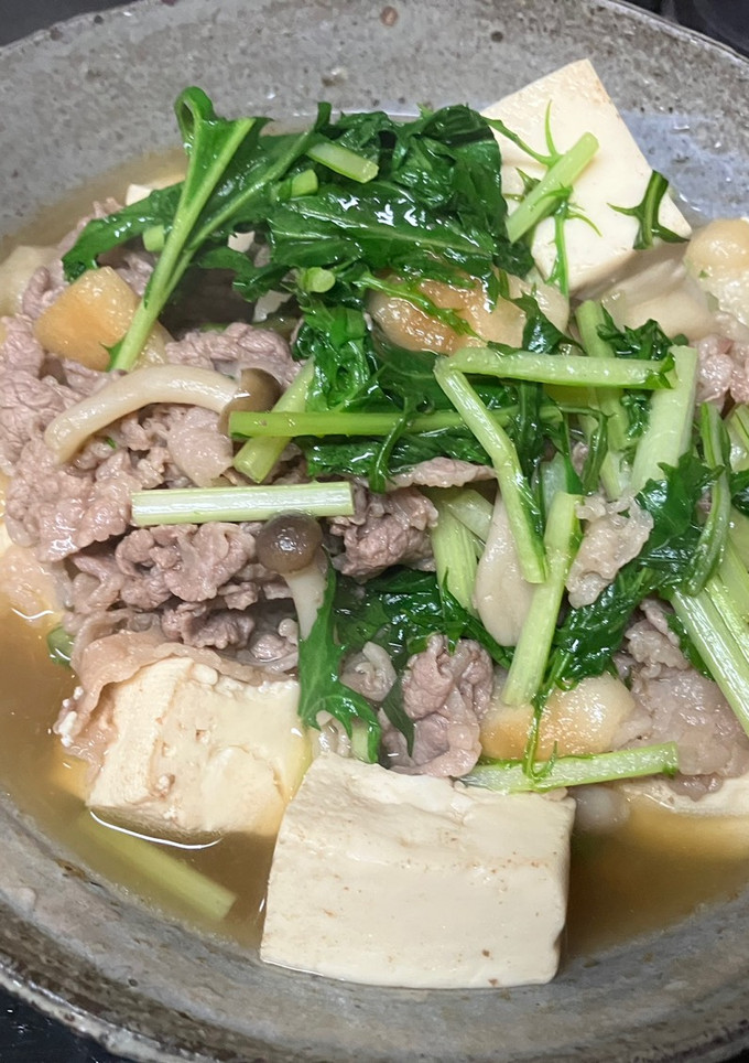 水菜と牛肉のすき焼き風サッと煮-レシピのメイン写真