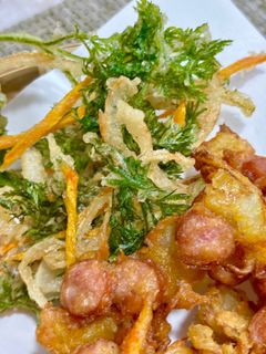 人参の葉っぱのサクッとかき揚げ♪-レシピのメイン写真