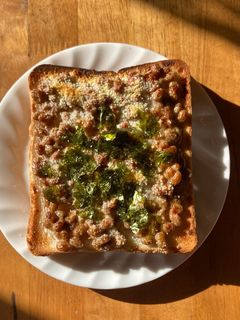 納豆トースト-レシピのメイン写真