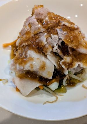 レンジ野菜と豚しゃぶの玉ねぎドレッシング-レシピのメイン写真
