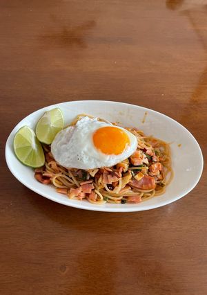 あまり物で豆板醤パスタ-レシピのメイン写真