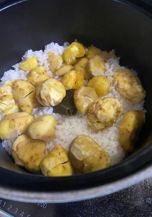 お鍋で炊く栗ご飯　-レシピのメイン写真