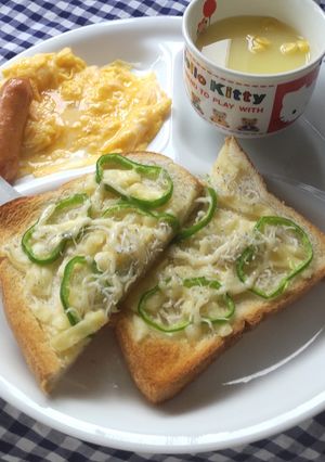 しらす＆ピーマンのトースト♪-レシピのメイン写真